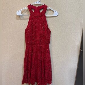 Red w/ Sequins , Homecoming , Minidresss